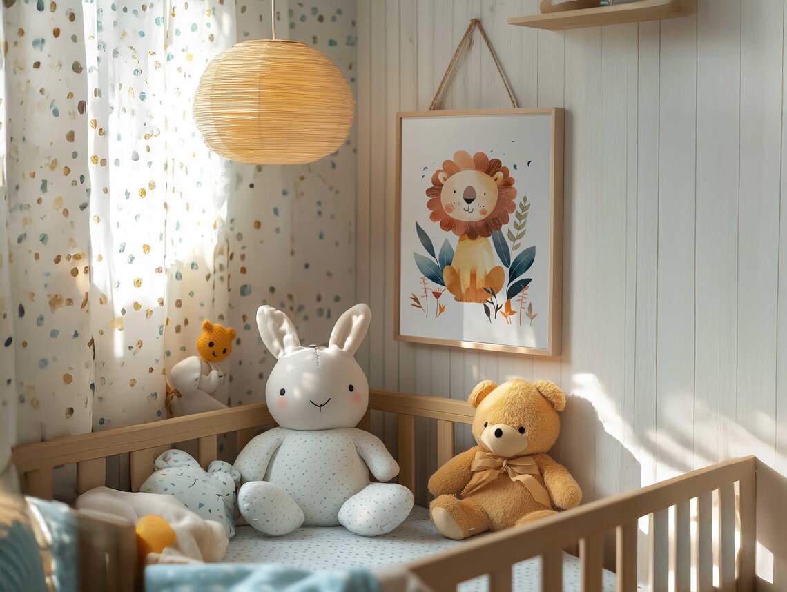 Nursery Lion Print, Cute Animal Nursery Decor - Image 3