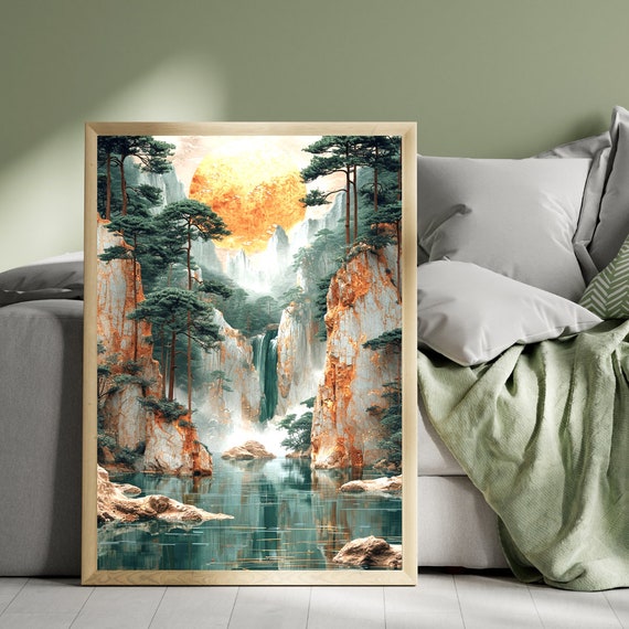 Abstract River Of Jade Wall Art Print