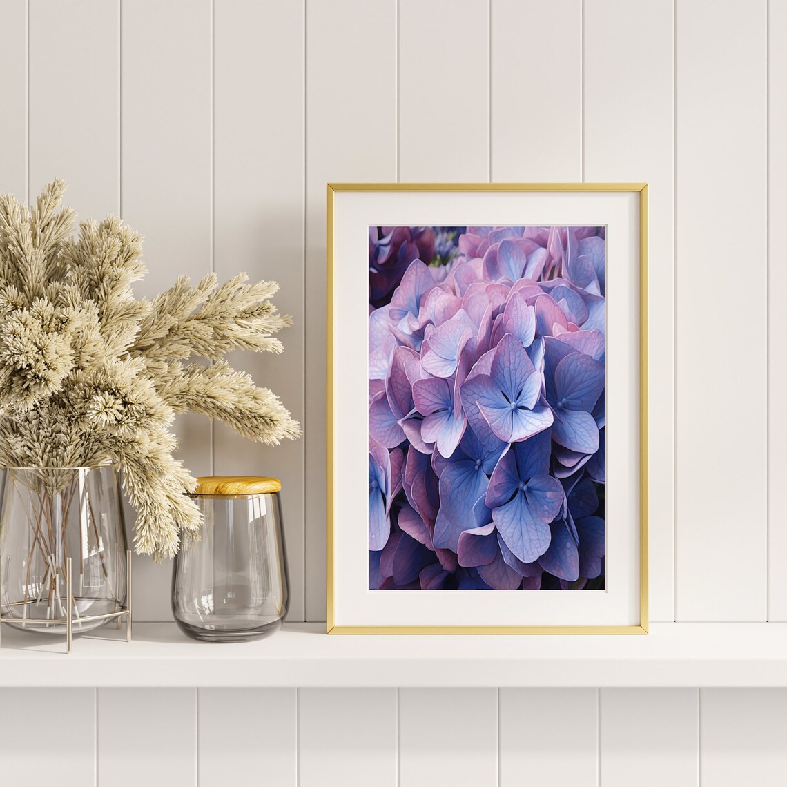 Blue Hydrangea Flower Poster, Botanical Wall Decor - Image 4
