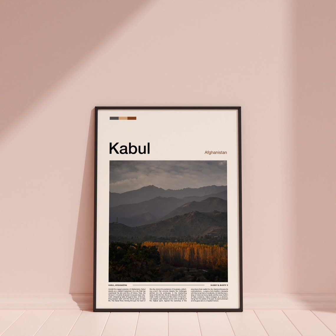 Kabul Afghanistan Mountain Layers At Dusk Autumn View Poster - Image 4