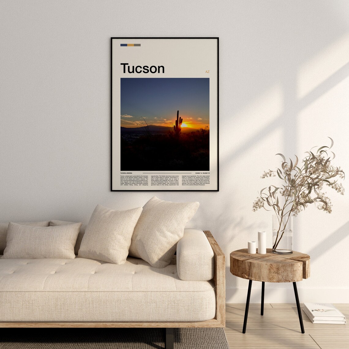 Tucson Arizona Saguaro Cactus Sunset Silhouette Travel Poster - Image 3