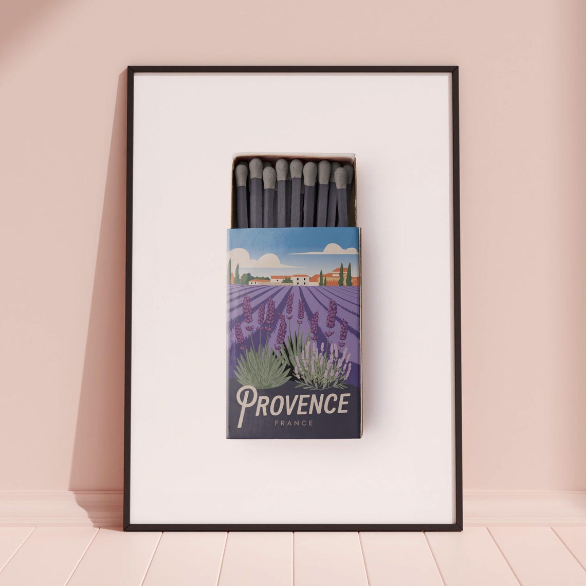 Provence France Lavender Fields Matchbox Style Countryside Art Poster - Image 3