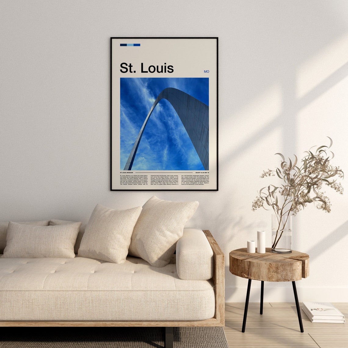 St. Louis Missouri Gateway Arch Upward Blue Sky Monument Poster - Image 4