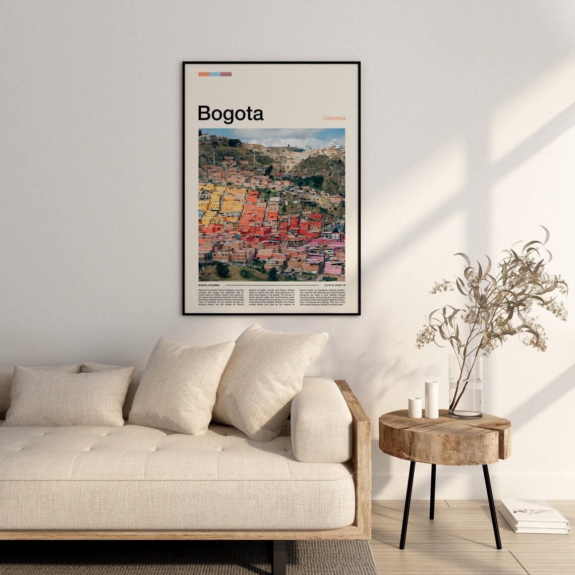 Bogota Colombia Colorful Hillside Houses Andean City Art Poster - Image 3
