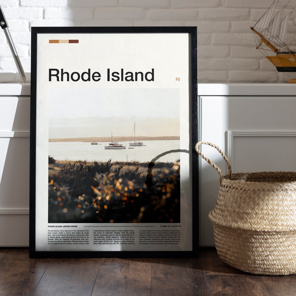 Rhode Island Sailboats at Golden Hour Harbor Bokeh Photography Poster - Image 5