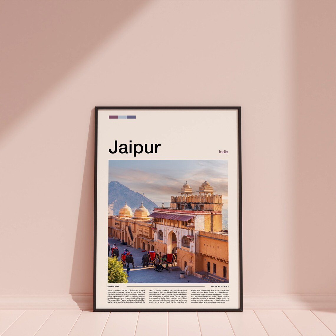 Jaipur India Amber Fort Elephants Rajasthan Pink City Poster - Image 5