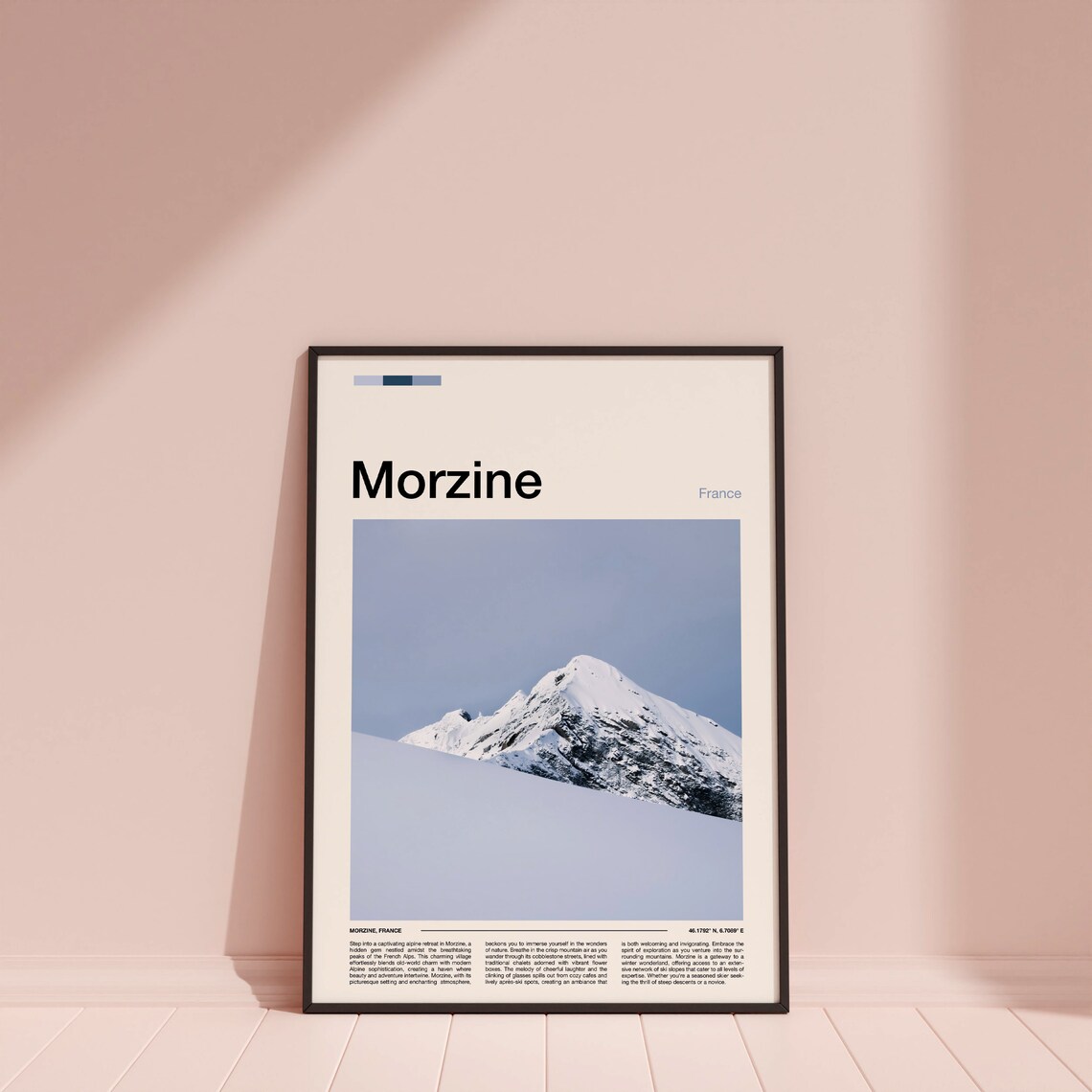 Morzine France Minimal Lone Snowy Summit Pale Winter Sky Poster - Image 4