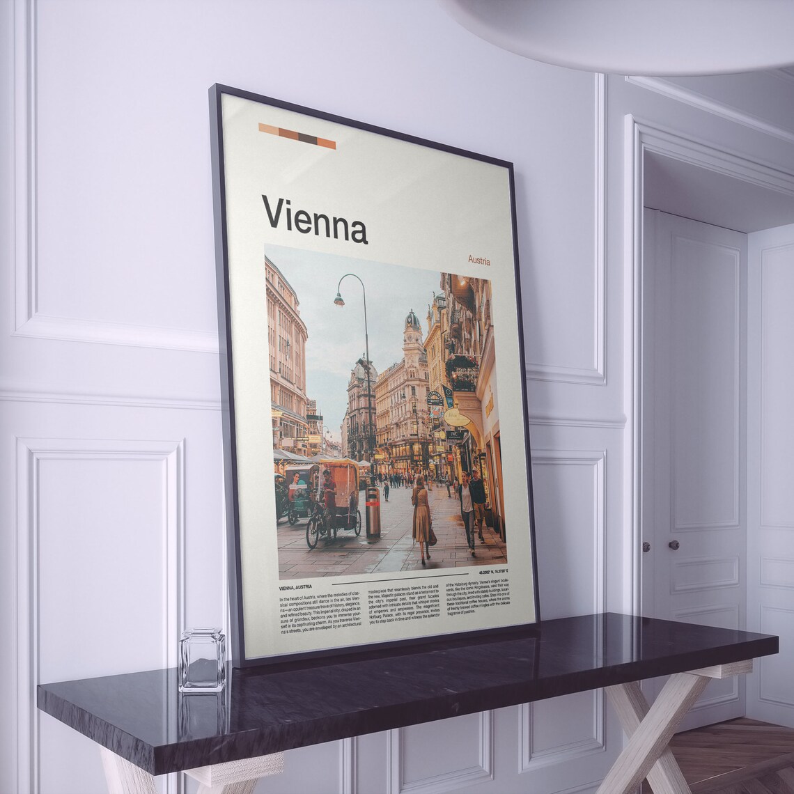 Vienna Austria Historic Street Scene Bustling Old Town Travel Poster - Image 2