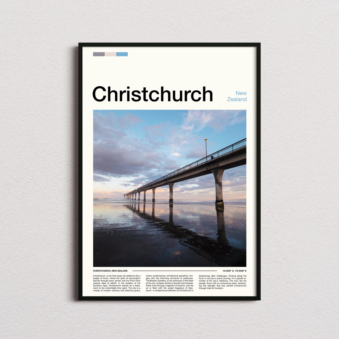 Christchurch Print Christchurch Poster Christchurch Wall Art New Zealand Art Print Christchurch Photo Travel Poster Traveler Gifts