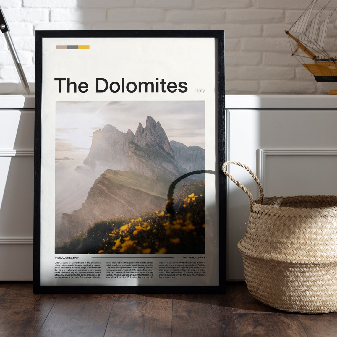 The Dolomites Italy Alpine Mountain Peaks Wildflower Meadow Poster - Image 5