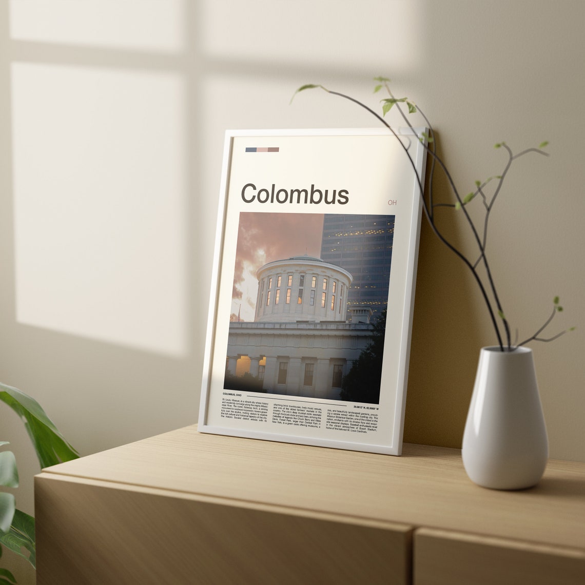 Columbus Ohio Statehouse Dome Capital City Architecture Poster - Image 3