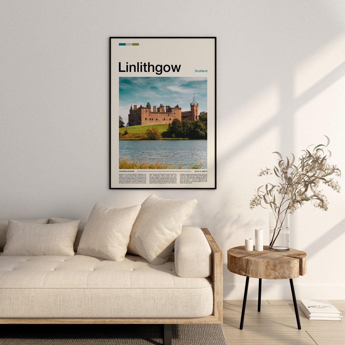 Linlithgow Scotland Palace Castle Ruins Loch Shore View Poster - Image 3