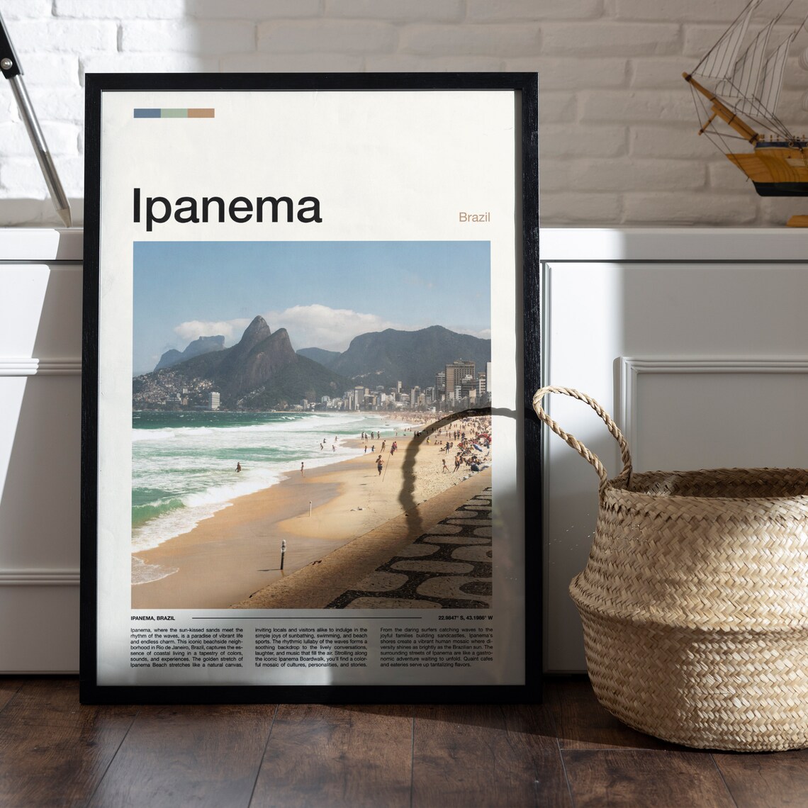 Ipanema Beach Brazil Rio Surf Dois Irmaos Mountain Photo Poster - Image 5