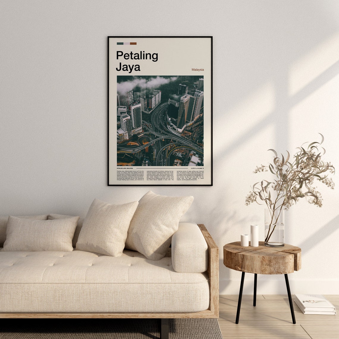 Petaling Jaya Malaysia Aerial Highway Interchange Cityscape Poster - Image 3