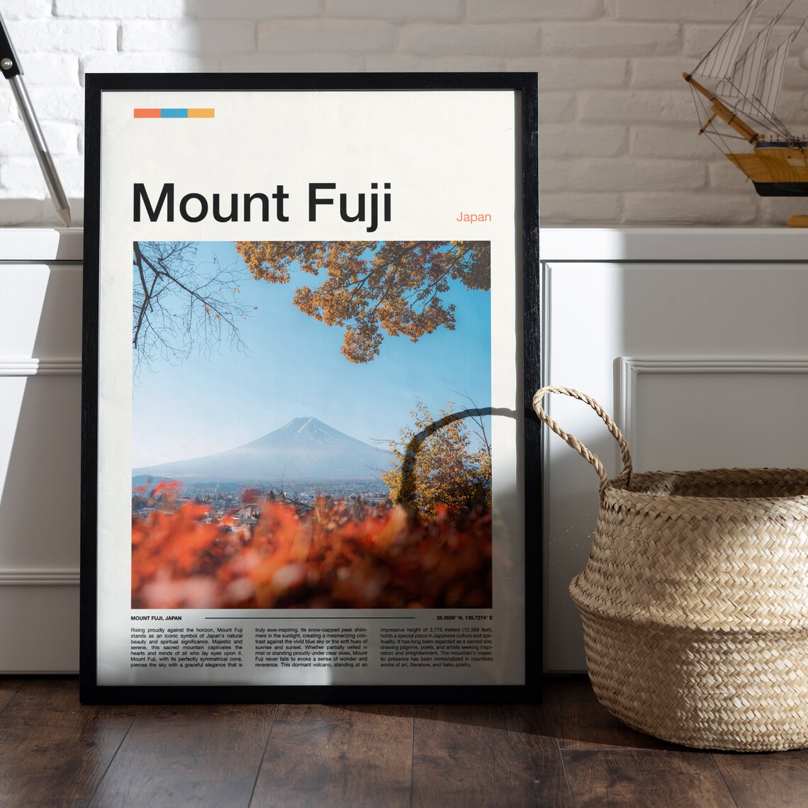 Mount Fuji Japan Autumn Leaves Snow Peak Seasonal View Travel Poster - Image 5