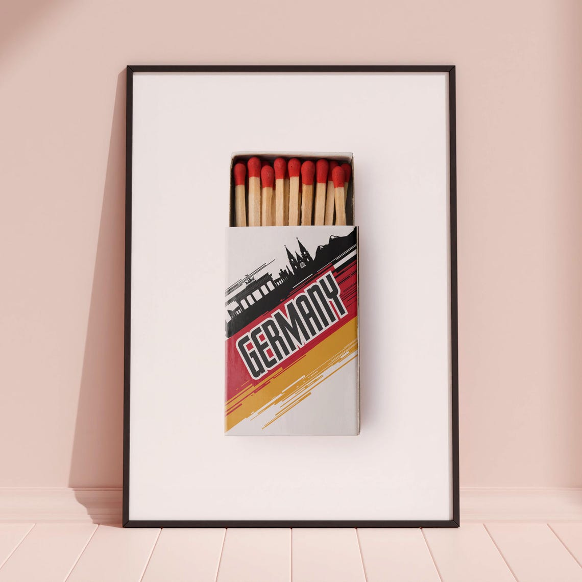 Germany Vintage Matchbox Berlin Skyline Retro Art Travel Poster - Image 3