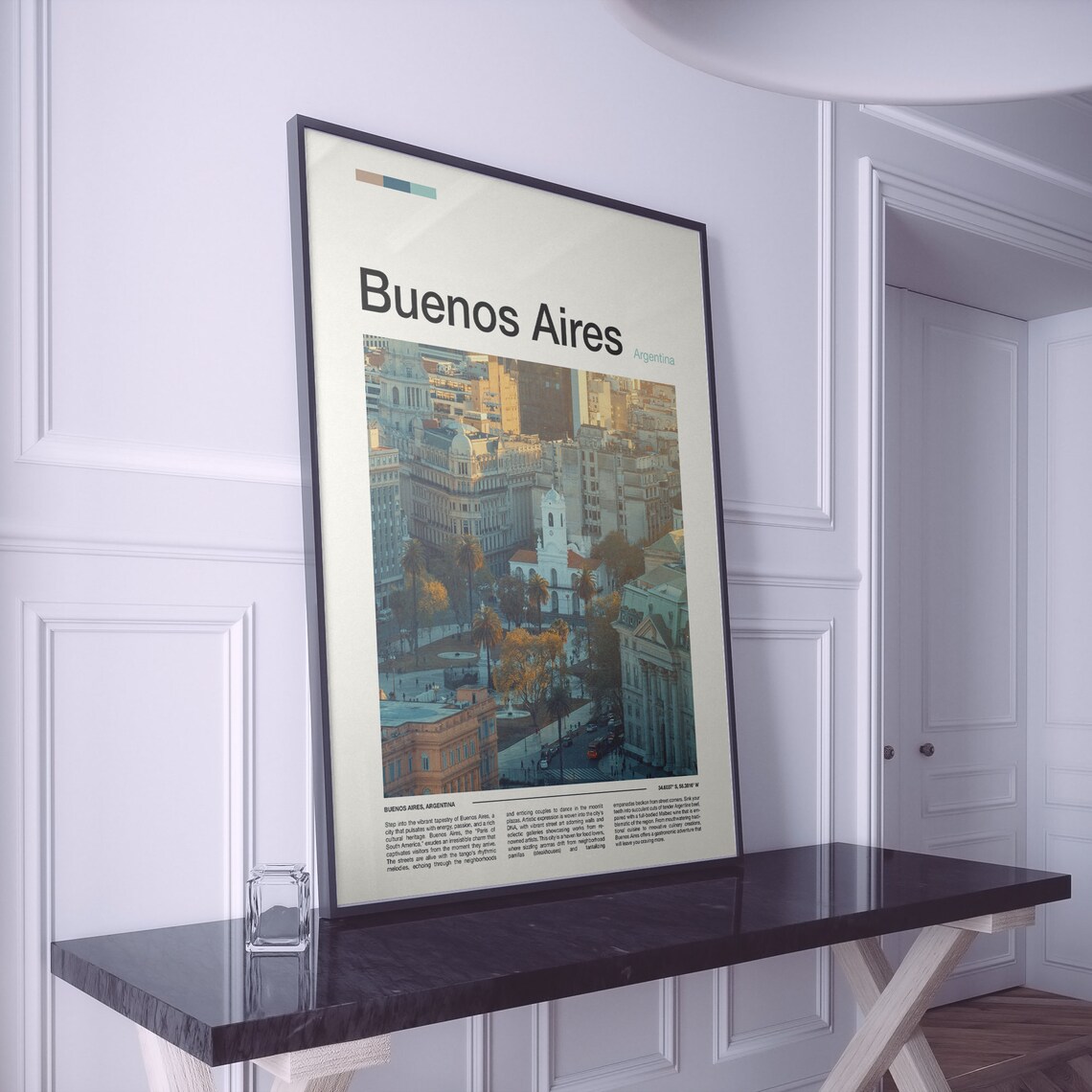 Buenos Aires Argentina Historic Cityscape Plaza Golden Hour Poster - Image 2