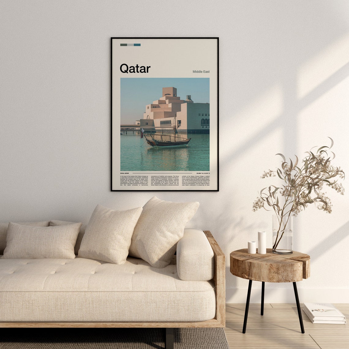Qatar Middle East Islamic Art Museum Dhow Boat Harbor Poster - Image 3