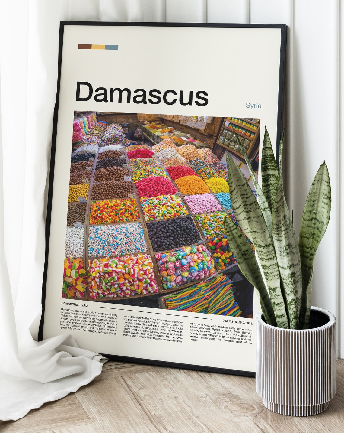 Damascus Syria Spice Market Colorful Souk Candy Stalls Poster - Image 2