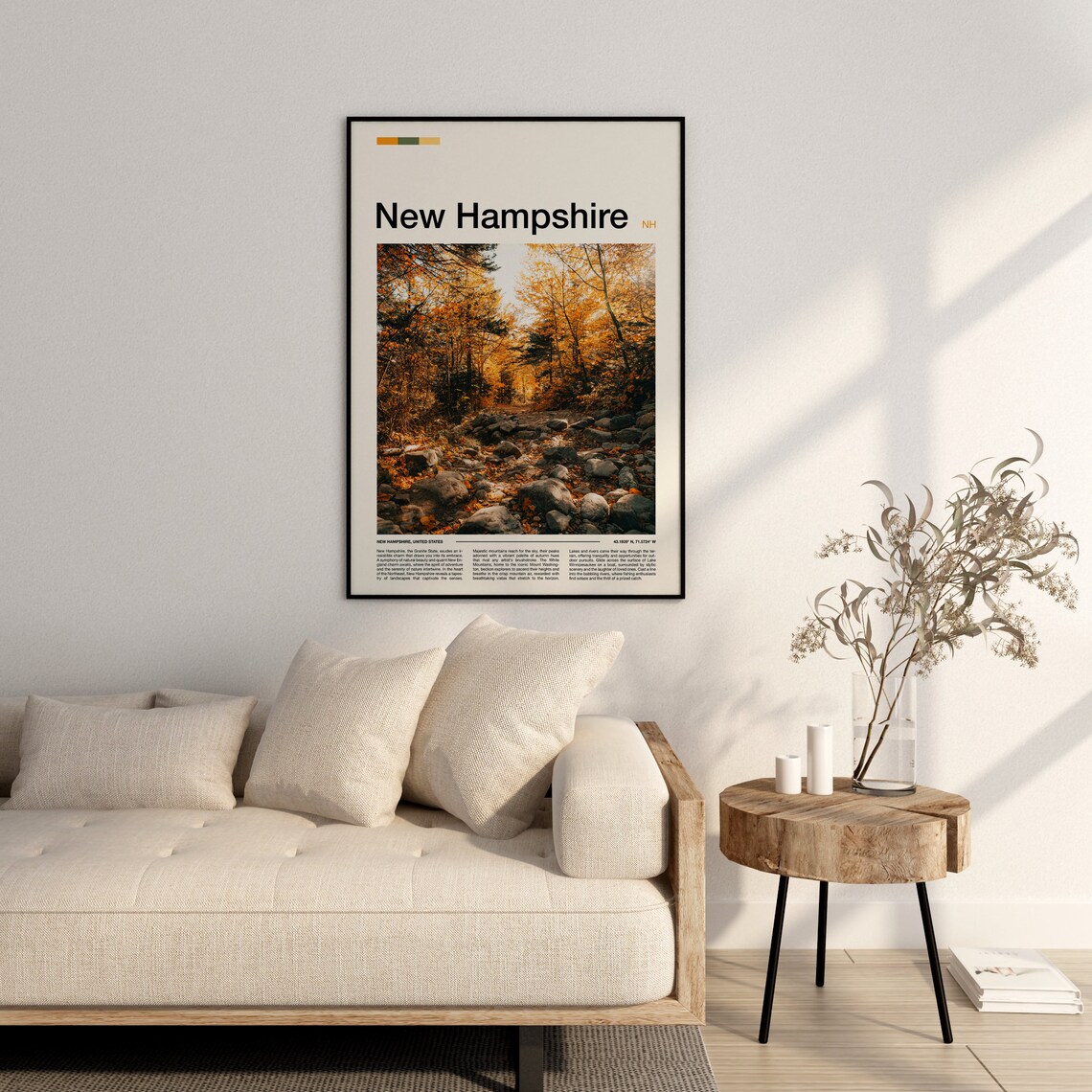 New Hampshire Autumn Fall Foliage Forest Stream Photo Poster - Image 2