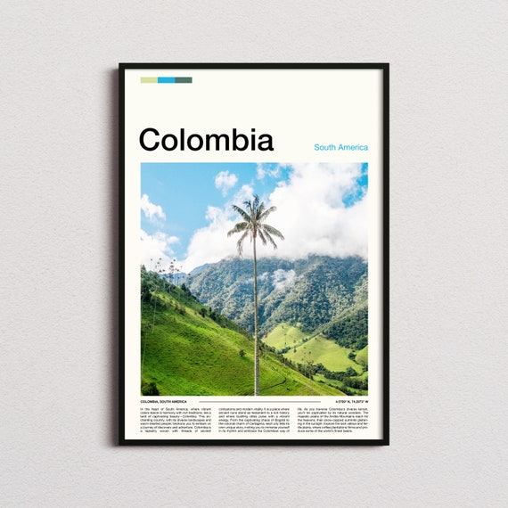 Colombia Print Colombia Poster Colombia Wall Art Colombia Art Print Colombia Photo