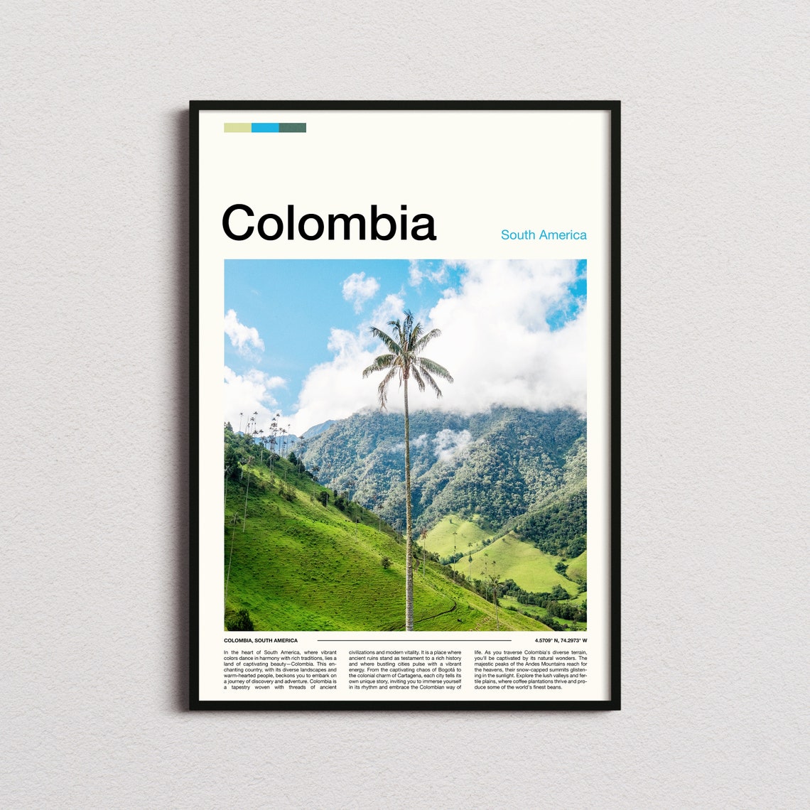 Colombia Cocora Valley Wax Palms Andes Mountain Green Poster