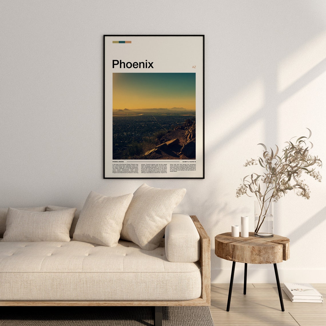 Phoenix Arizona Sunset City Desert View Photo Poster Artwork - Image 3