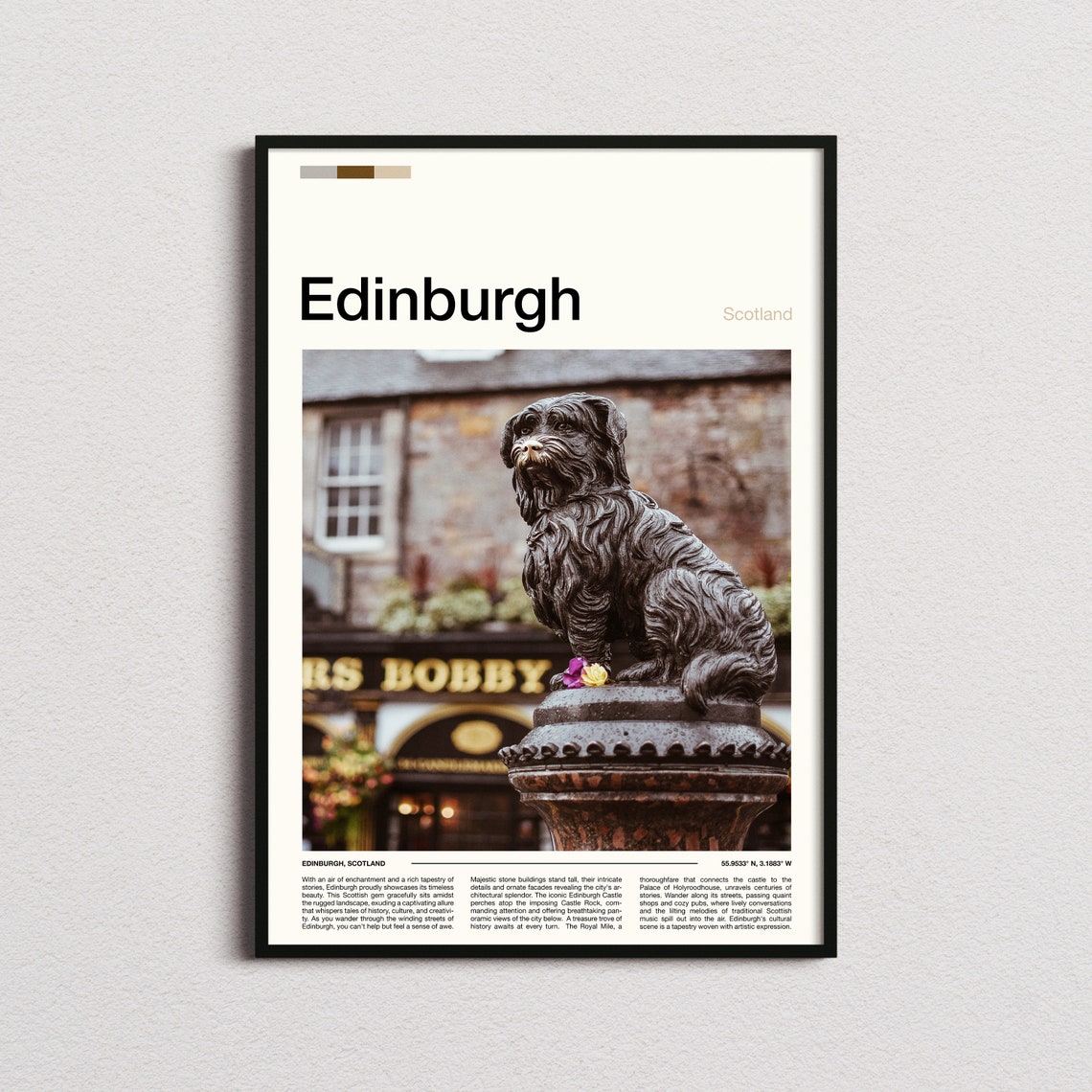 Edinburgh Scotland Greyfriars Bobby Statue Dog Memorial Poster