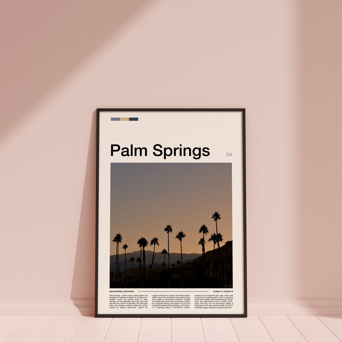 Palm Springs California Palm Trees Silhouette Sunset Photo Poster - Image 4