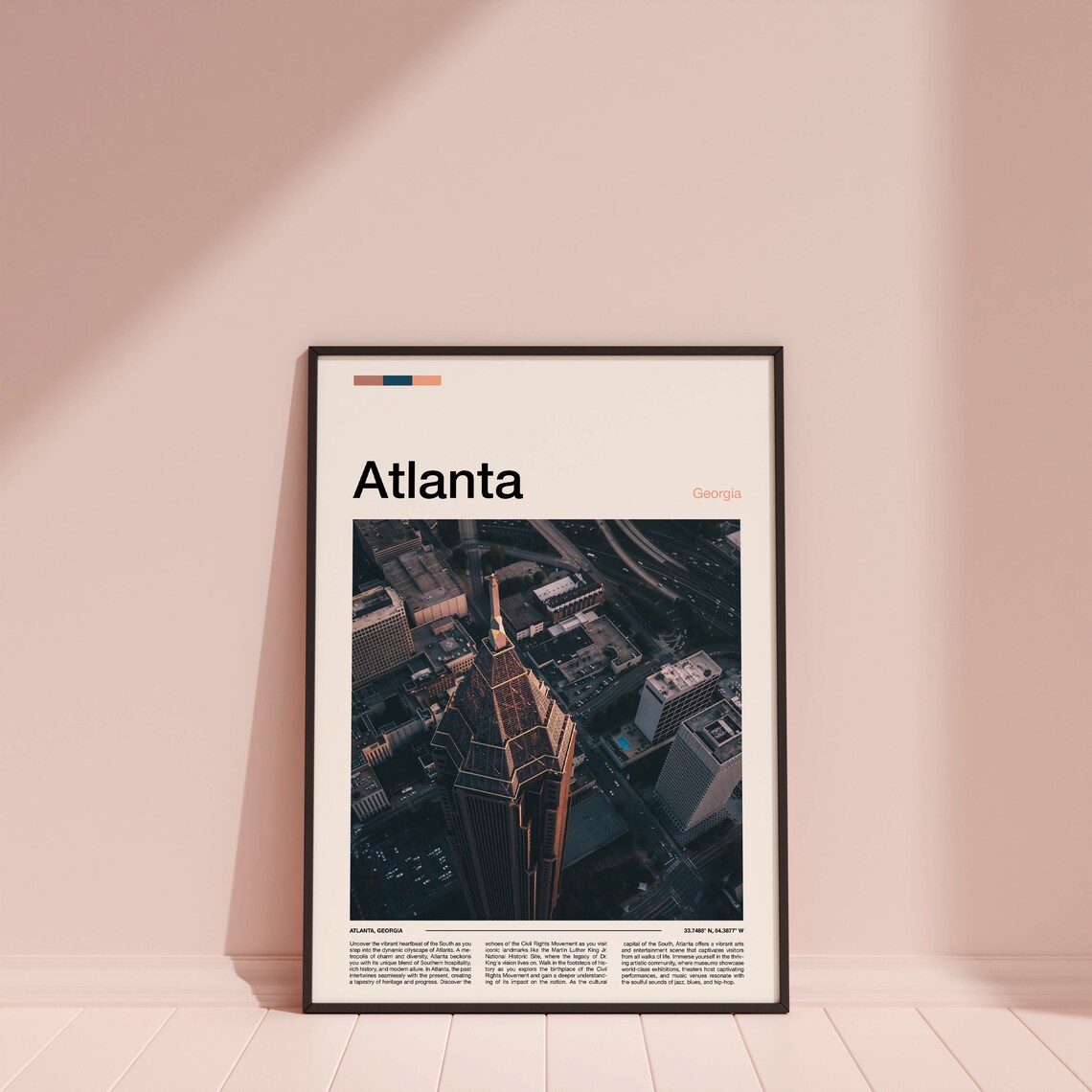 Atlanta Georgia Downtown Skyline Twilight Aerial View Poster - Image 4