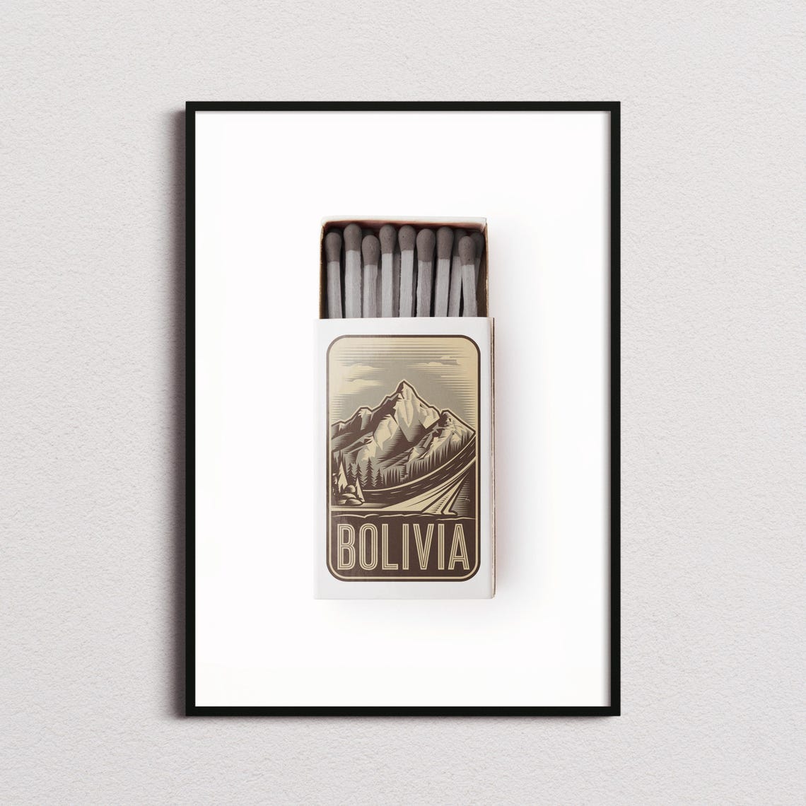 Bolivia Matchbox Print Bolivia Print Bolivia Poster Bolivia Wall Art Bolivia Art Print Bolivia Gifts