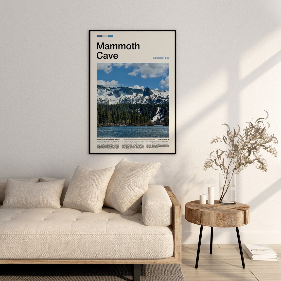 Mammoth Cave Kentucky National Park Snowy Peak Lake Photo Poster - Image 3