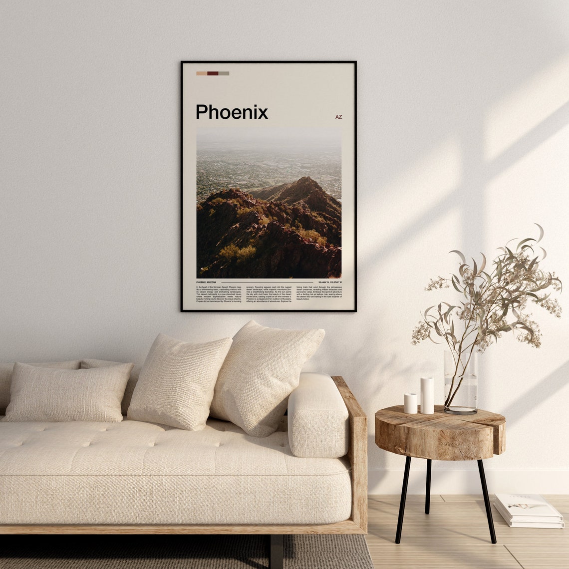 Phoenix Arizona Desert Mountain Overlook City Valley Sunrise Poster - Image 2