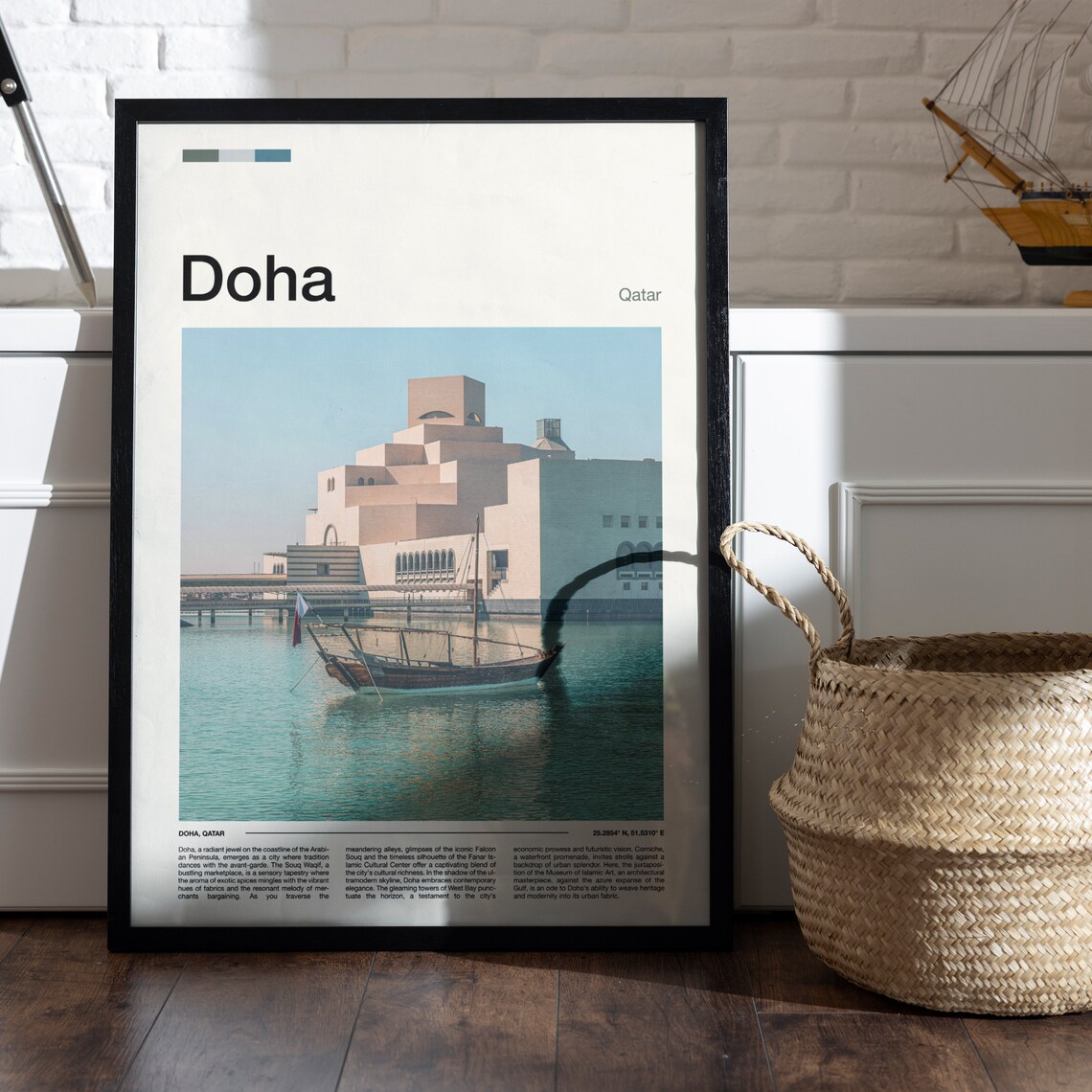 Doha Qatar Museum of Islamic Art Dhow Boat Harbor Photography Poster - Image 5