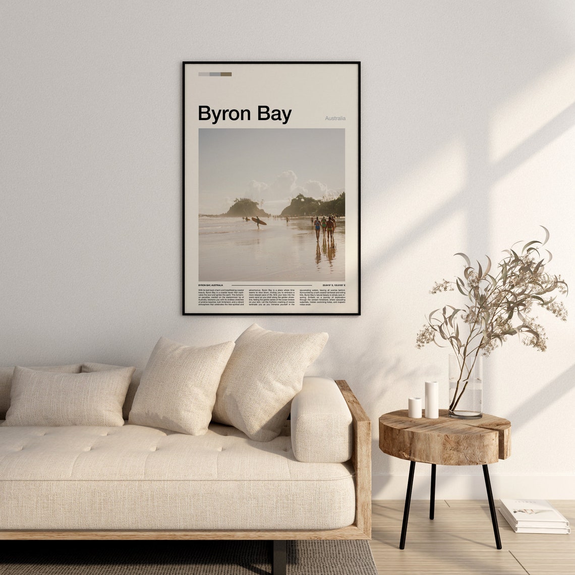 Byron Bay Australia Surfers Beach Ocean Shoreline Travel Poster - Image 3