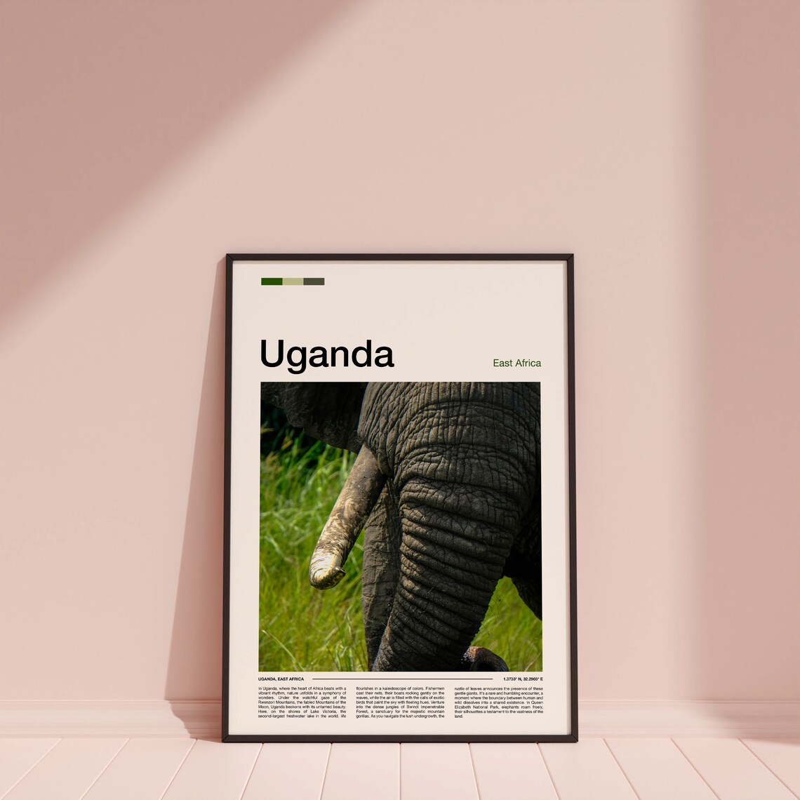 Uganda East Africa Elephant Skin Close Up Wildlife Safari Poster - Image 4
