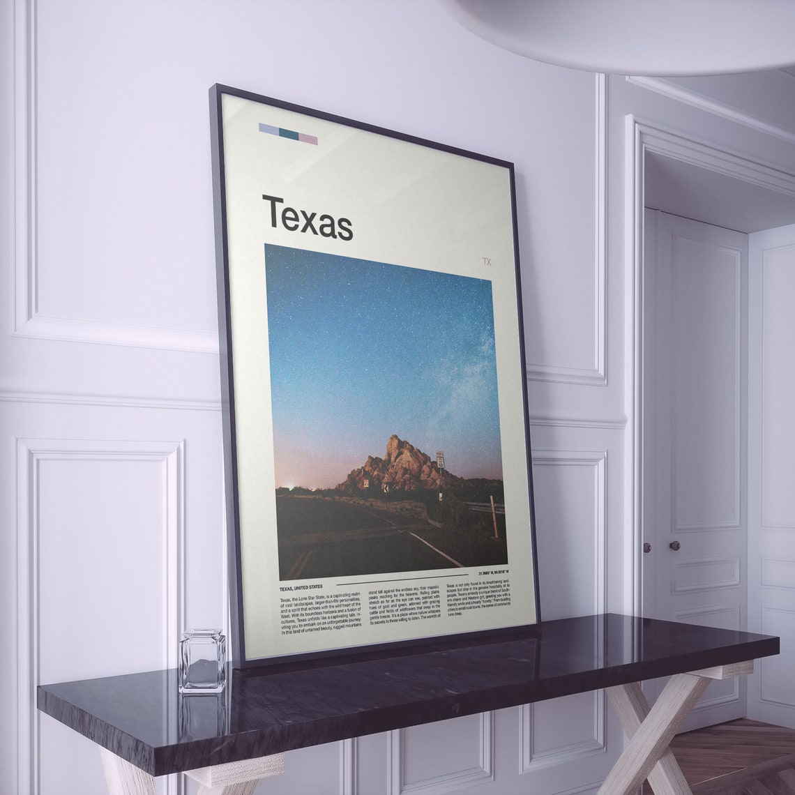 Texas Desert Night Stars Rocky Road Highway Stargazing Poster - Image 2