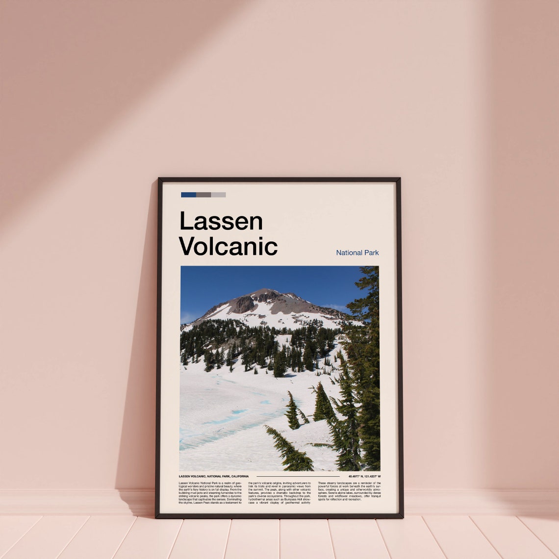 Lassen Volcanic California Snow Covered Peak Forest Photo Poster - Image 4