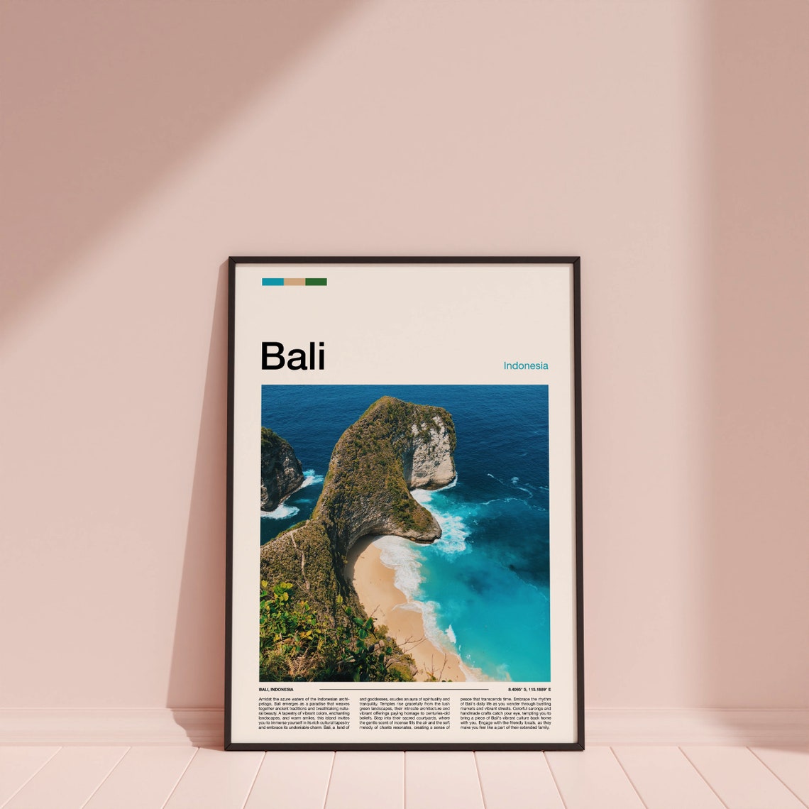 Bali Indonesia Kelingking Cliff T-Rex Cove Aerial Beach Poster - Image 4