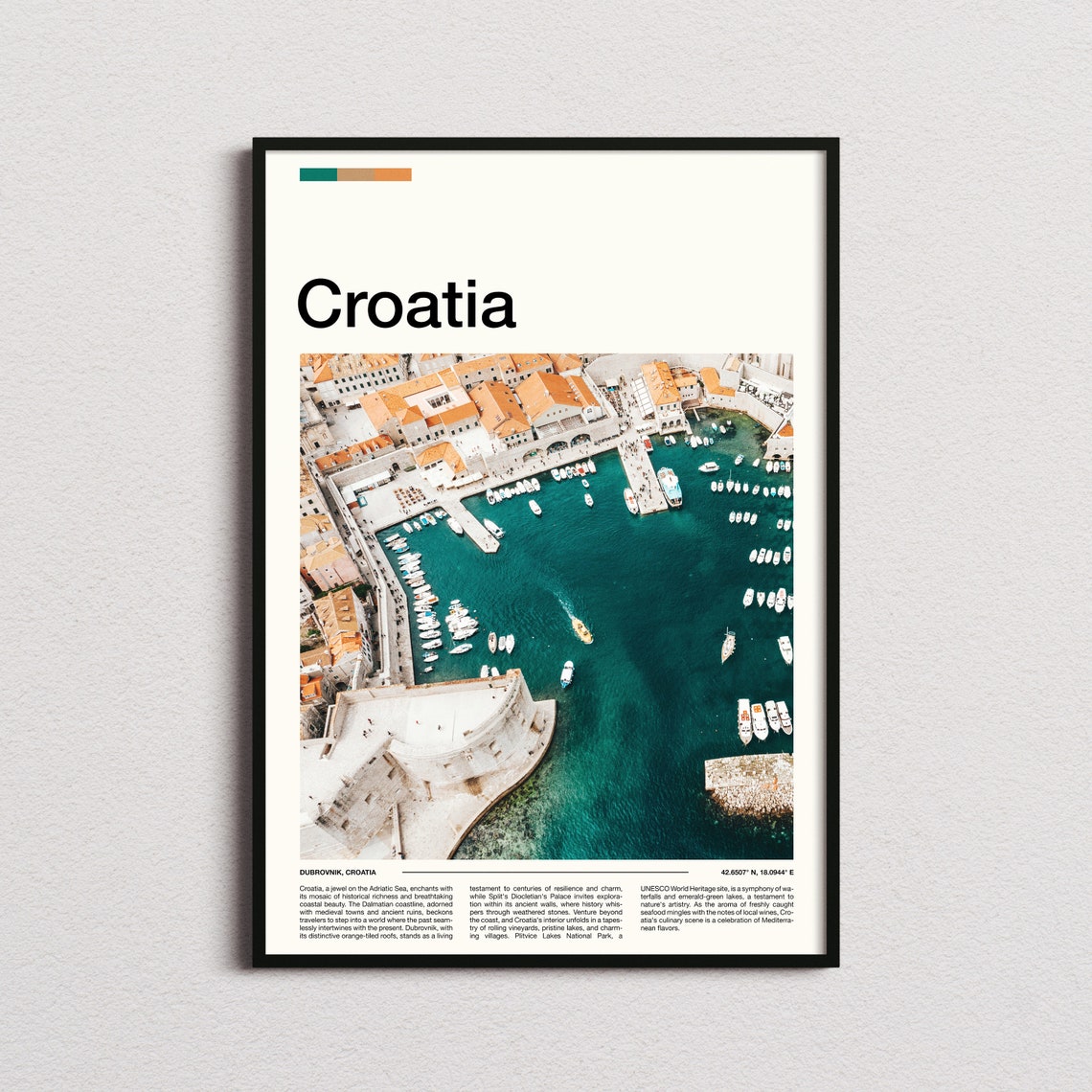 Croatia Print Croatia Poster Croatia Wall Art Croatia Art Print Croatia Photo Travel Poster Traveler Gifts