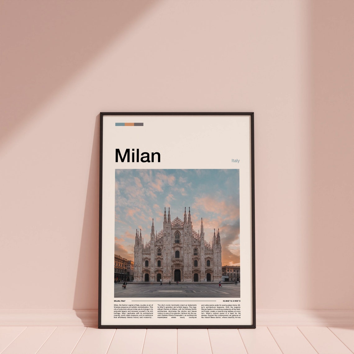 Milan Italy Duomo Cathedral Gothic Spires Warm Sunset Facade Poster - Image 4
