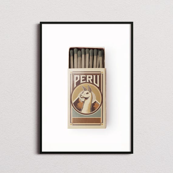 Peru Matchbox Print Peru Print Peru Poster Peru Wall Art Peru Art Print Peru Gifts