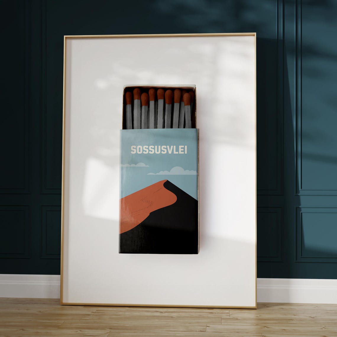 Sossusvlei Single Red Dune Matchbox Style Minimalist Art Poster - Image 5