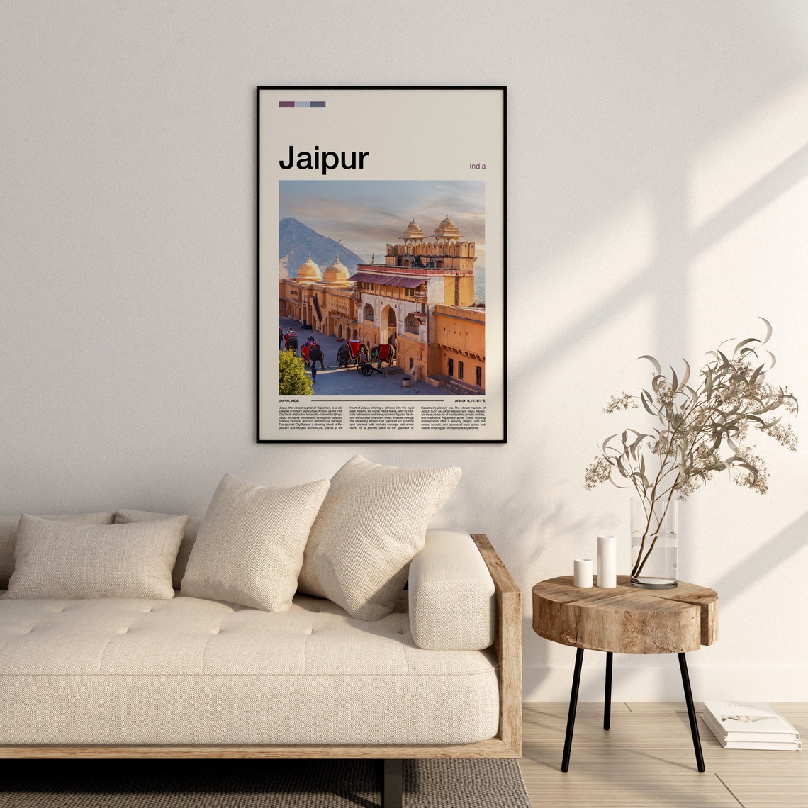 Jaipur India Amber Fort Elephants Rajasthan Pink City Poster - Image 4