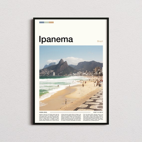Ipanema Print Brazil Poster Ipanema Wall Art Ipanema Art Print Ipanema Photo Ipanema Travel Gifts