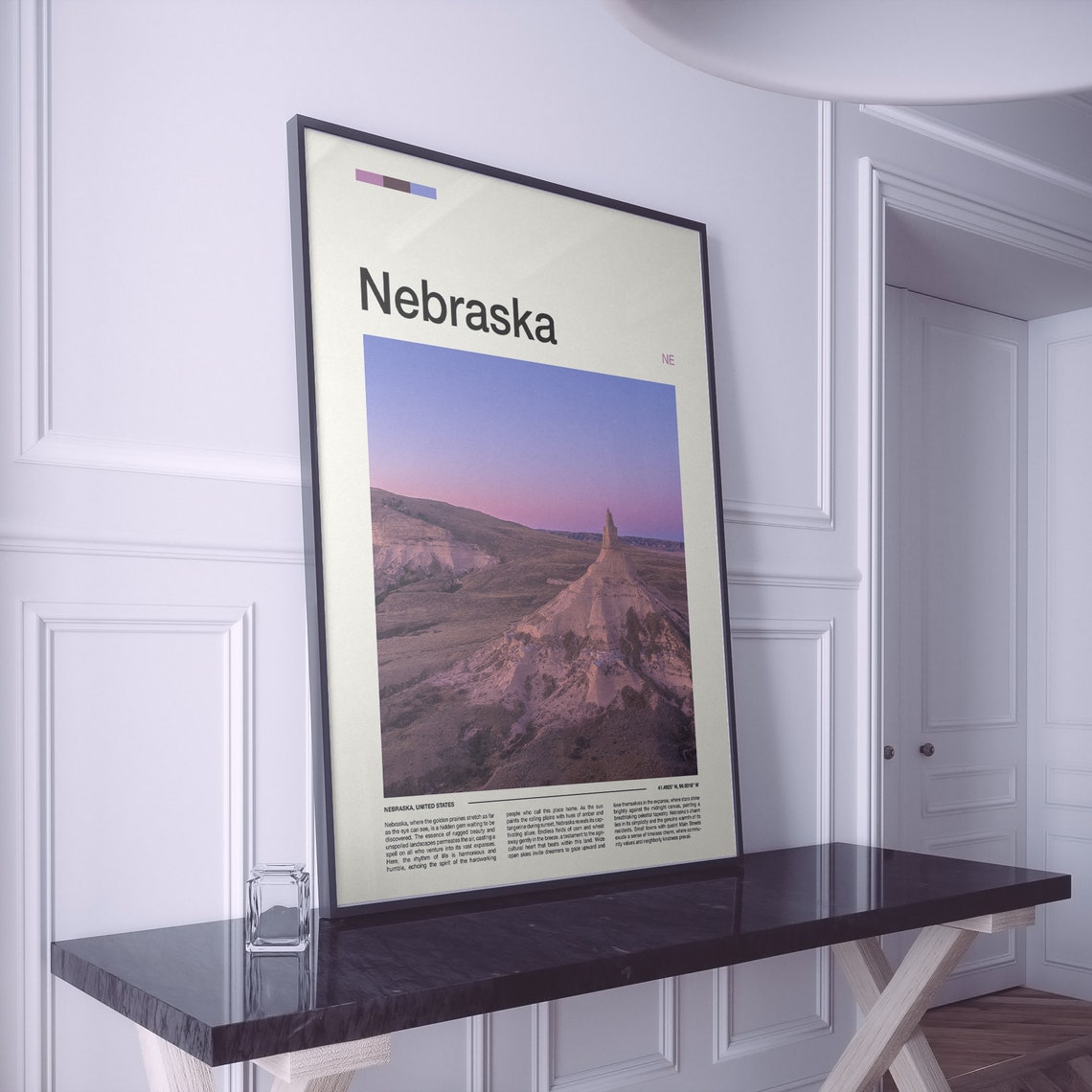 Nebraska Chimney Rock Sunset Prairie Landscape Plains Poster - Image 2