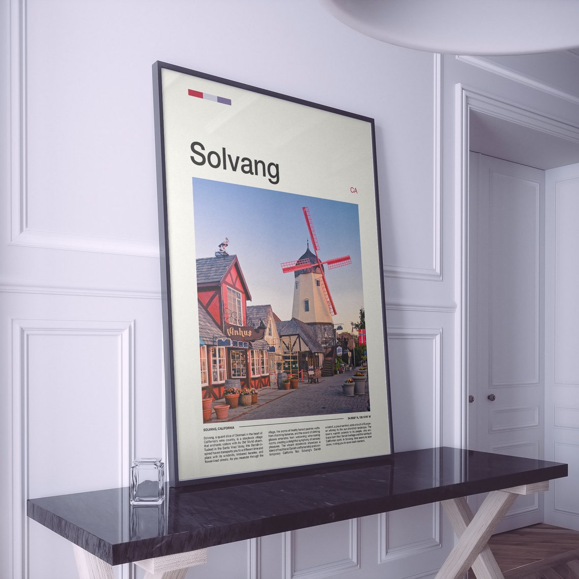 Solvang California Danish Village Red Windmill Street Poster - Image 2