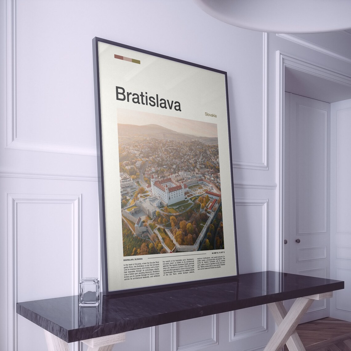 Bratislava Slovakia Castle Aerial Old Town View Travel Poster - Image 2