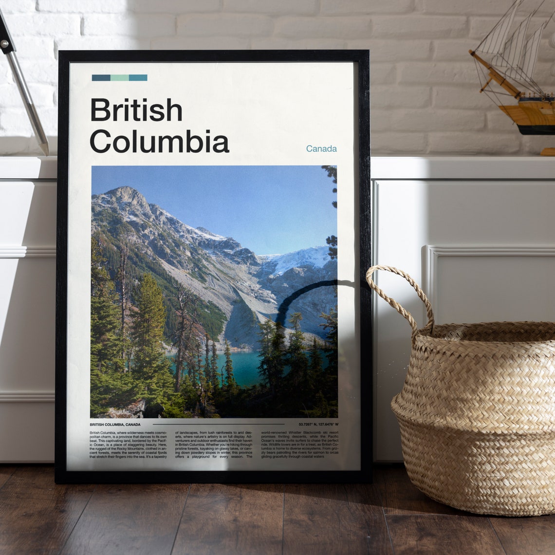 British Columbia Canada Glacier Mountain Turquoise Lake Poster - Image 5
