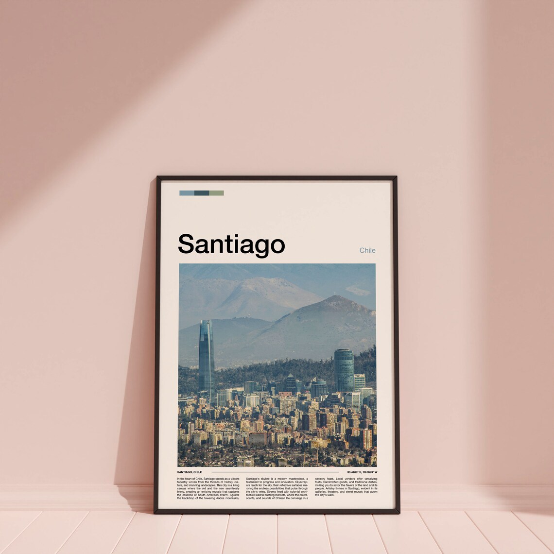 Santiago Print Chile Poster Santiago Wall Art Santiago Art Print Santiago Photo Santiago Travel Gifts - Image 3